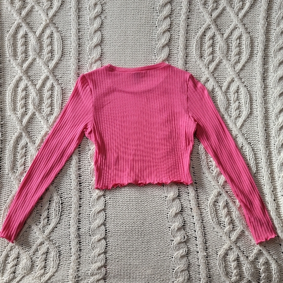 SHEIN Pink Ribbed Crop Top - Picture 2 of 3